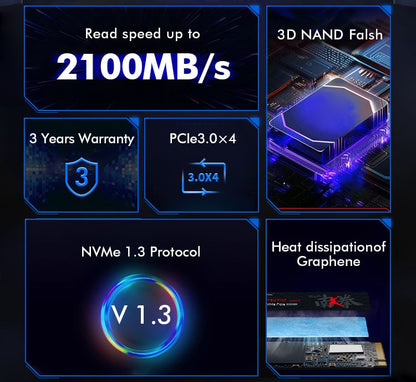 HUADISK SSD NVMe M2 1TB 512GB PCI-e 3.0X4 Disco Rígido Interno 2280 SSD 256GB 128GB Unidade de Estado Sólido para Desktop PC Laptop