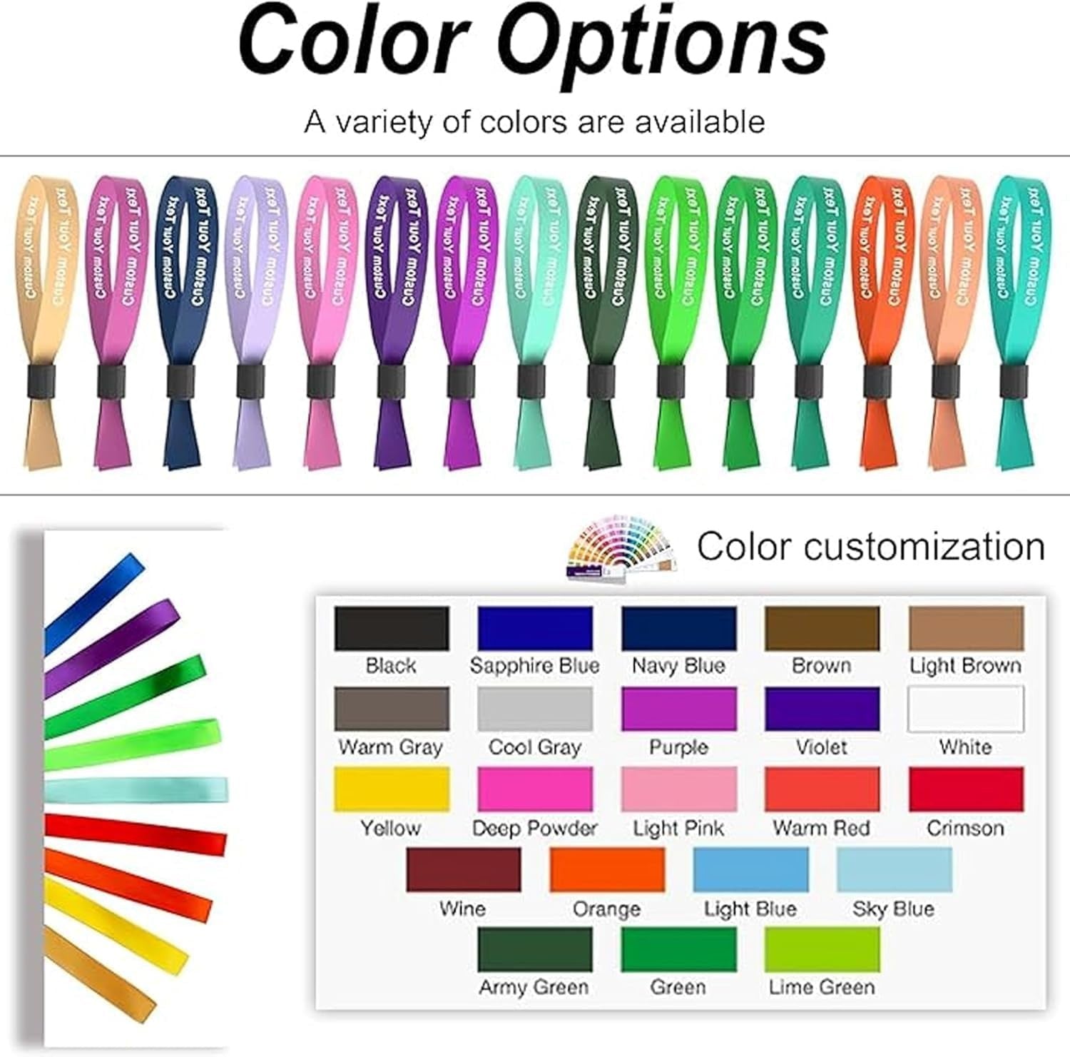 200PCS Custom Cloth Wristbands Personalized Events VIP Wristbands for Festival Gatherings Admission Party