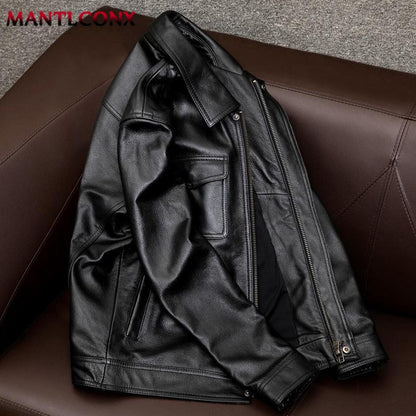 New Classic Motorcycle Men's Leather Jacket PU Leather Coat Men Windbreak Biker Leather Jacket Men Autumn Winter Outerwear 3XL