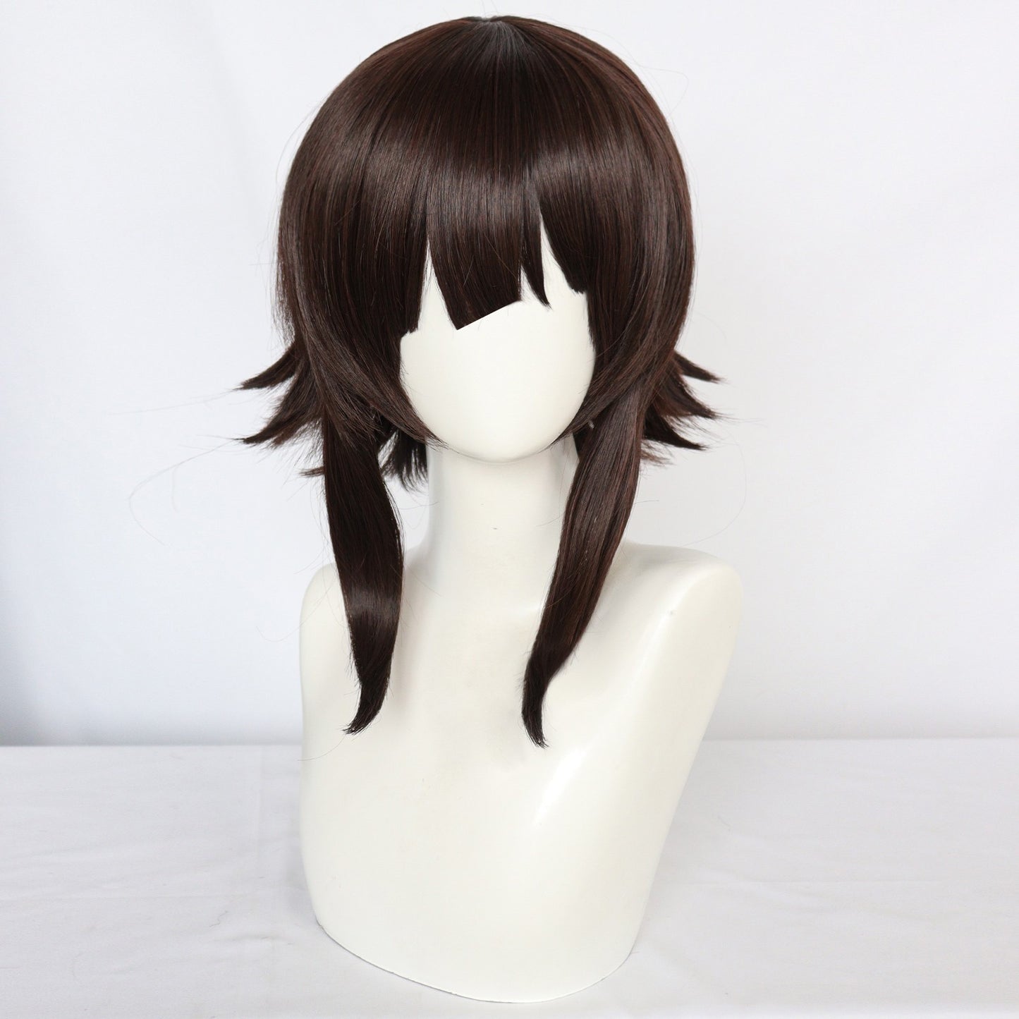 Cabelo Sintético Castanho Curto Liso Oferecendo Bênçãos para um Mundo Melhor Peruca de Cosplay para Halloween Natal