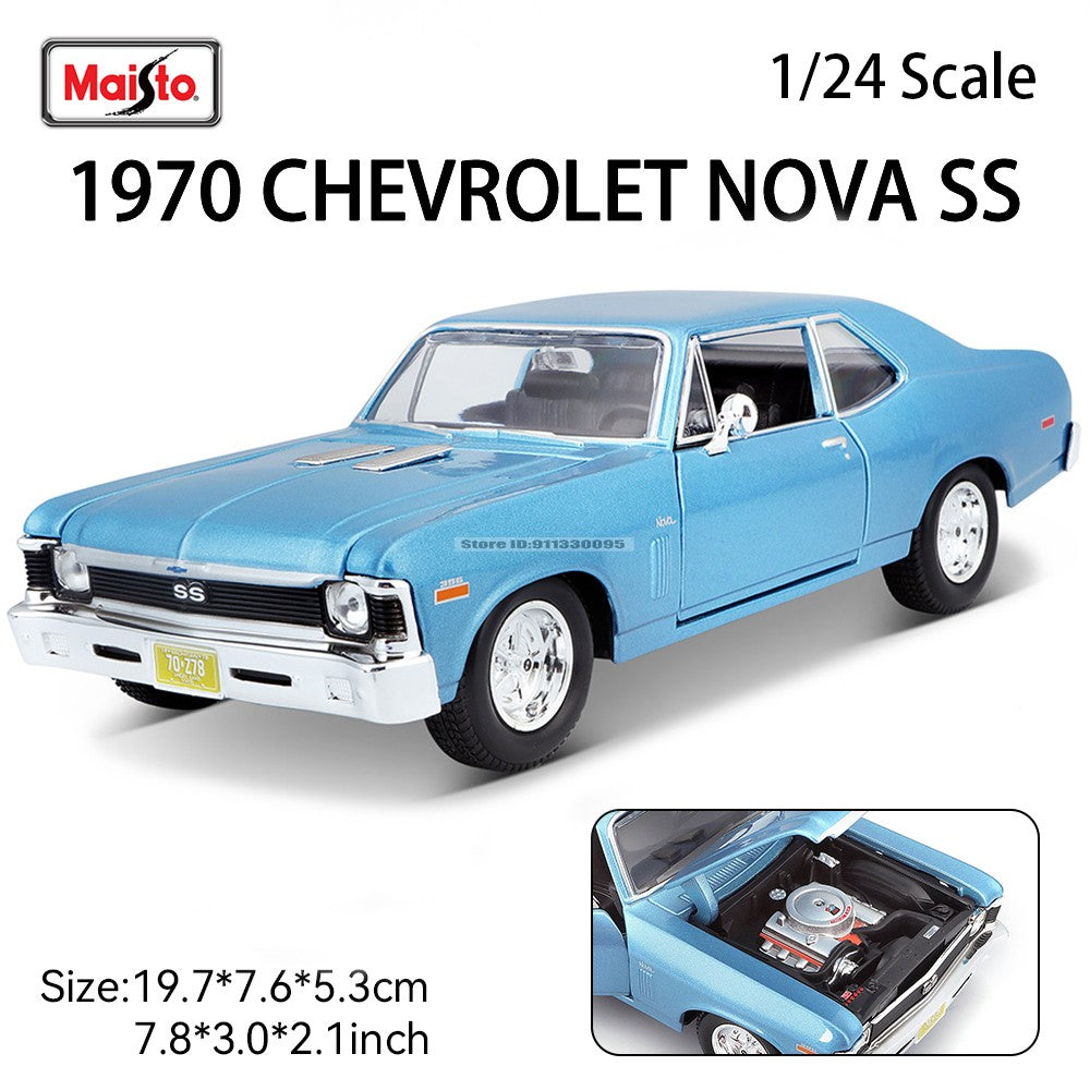Maisto 1:24 1970 Chevrolet NOVA SS modelo de carro de liga fundido estático de precisão para coleção, presente, brinquedo, maré de jogo