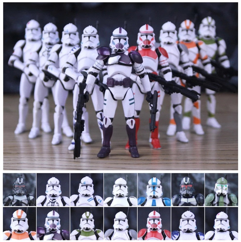 Lote de 3 Bonecos Soltos Star Wars Elite Force 501st 442nd Shadow Utapau Gree Shock Battalion Trooper 3.75" Coleção