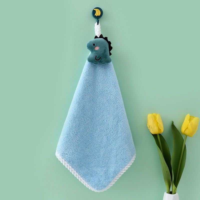 Coral Fleece Hangable Thicken Towel CartoonTowel Cute Absorbent Hand Towels Cleaning Cloth Rag Handkerchief