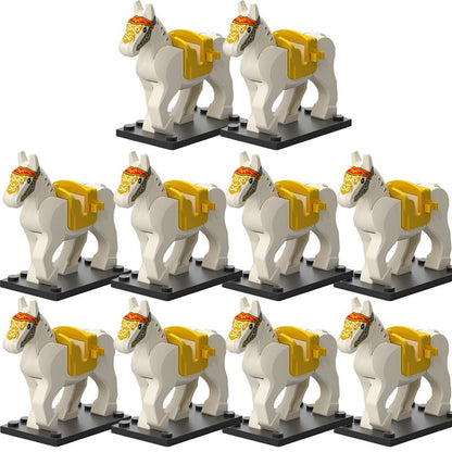 Blocos de Montar Zoológico Medieval Acessórios de Personagens Montarias Animais Cervos Elefantes Camelos Lobos Cavalos de Guerra Tijolos Brinquedos Presentes K080