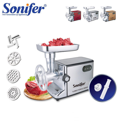 Moedores de Carne Elétricos 3000W Aço Inoxidável Picador Pesado Triturador de Salsicha Processador de Alimentos Eletrodomésticos Moedor Sonifer