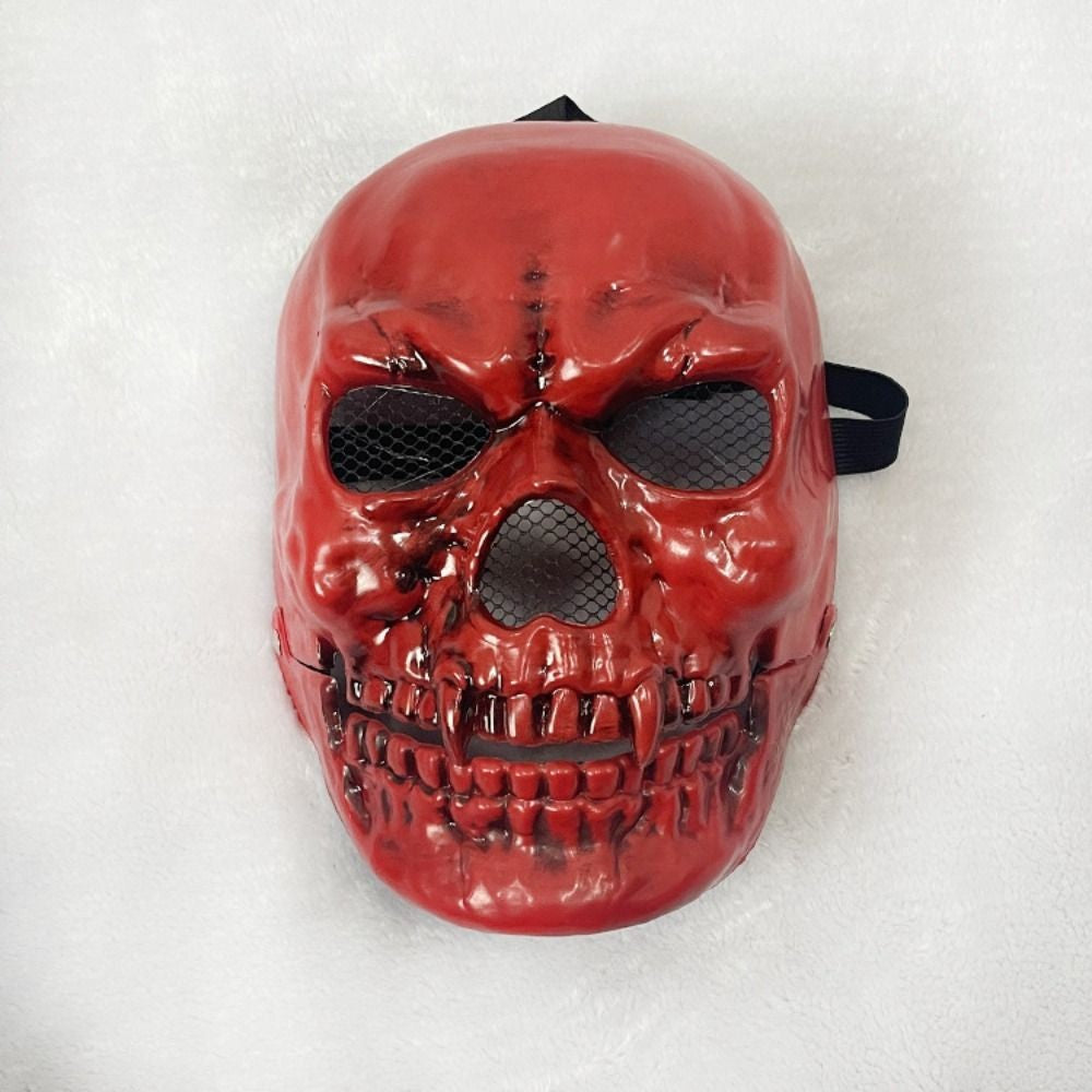 Bloody Effect Moving Mouth Skull Mask Realistic Full Face Halloween Skull Masks Funny Spooky Scary Skull Headgear for Women Men