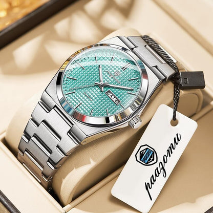 PAAZOMU Relógio Masculino de Luxo Original Moda Luminoso À Prova D'água Cronógrafo Data Relógio Masculino Couro Quartzo Relógios Masculinos Reloj