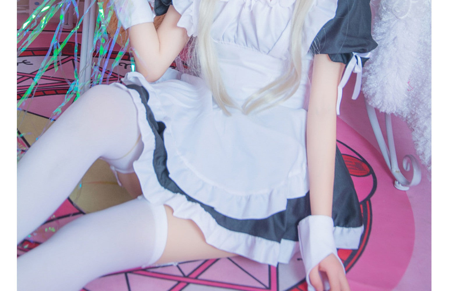 Cute Japanese Maid Outfit Sweet Lolita Cosplay Costume Black White Uniform Full Set Gothic Lace Party Halloween Stage Wear