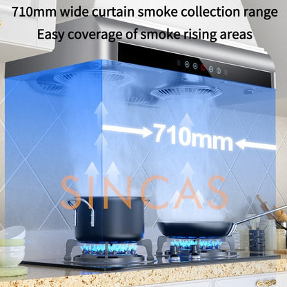 Ultrathin Range Hood For Kitchen Top Suction Dual Motor Strong Suction Force Kitchen Ventilator Energy Conservation Wide 710mm
