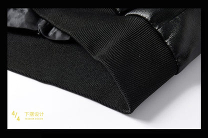 Men PU Leather Jacket Men Coats Windproof Motorcycle Autumn Stand Collar Travel Black Zipper Winter Business Zipper Overcoat