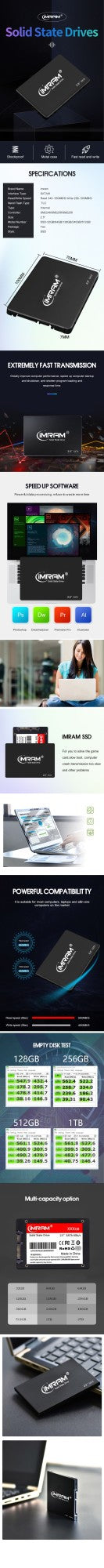 iMRAM SSD 2.5'' SATA3 Hdd 32GB 64GB 120gb 240gb 480GB 512GB Internal Solid State Drive Schijf Voor Hard Disk For Laptop Desktop