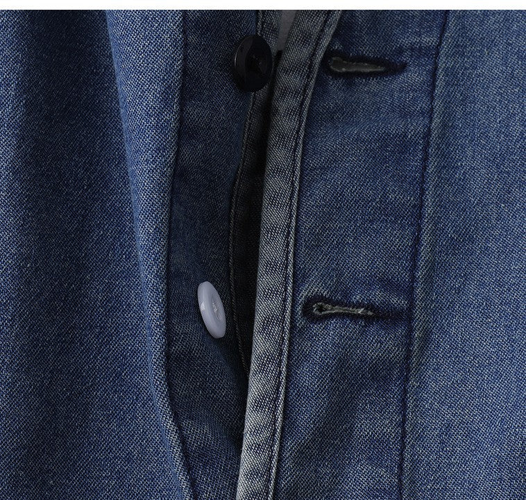 Amekaji Japan Retro Heavy Washing Workwear Clothes 100% Cotton Denim Jacket Men's Trendy Cardigan Top Taoist Robe Men's Jacket