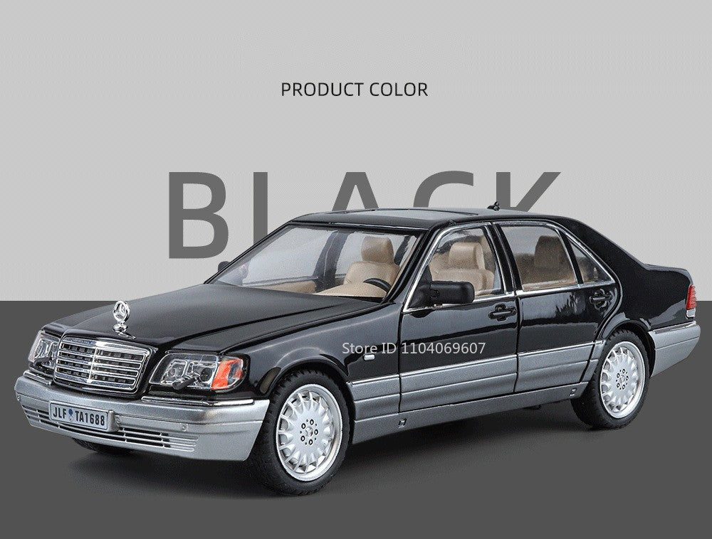 1:24 W140 Miniatura de Brinquedo Modelos de Carro Liga Fundido Som Luz 6 Portas Abertas Puxar para Trás Pneus de Borracha Modelos de Veículos para Meninos Presentes