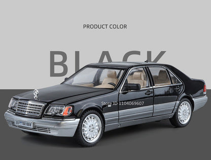 1:24 W140 Miniatura de Brinquedo Modelos de Carro Liga Fundido Som Luz 6 Portas Abertas Puxar para Trás Pneus de Borracha Modelos de Veículos para Meninos Presentes