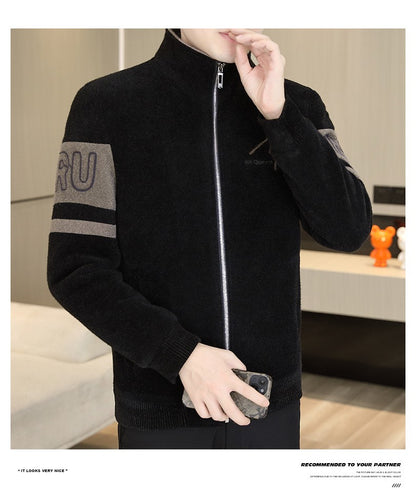 Men'S Thicken High collar Jacket Winter Warm Jackets For Men Fleece Long Sleeve Coat Man Casual Coats Men's woolen overcoat