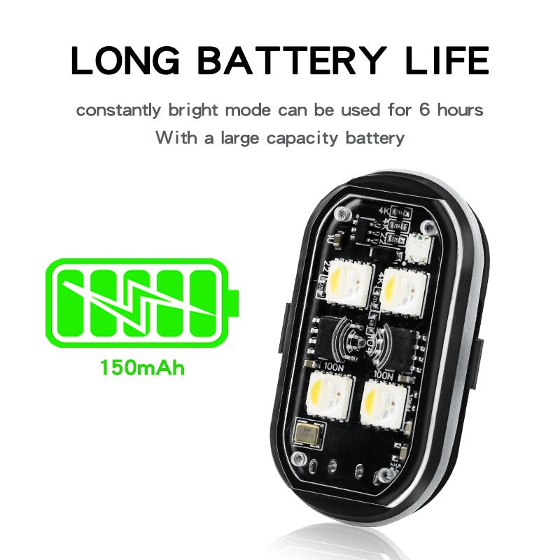 Luzes de advertência de helicóptero de aeronaves leves sem fio recarregáveis RGB LED Strobe Lights LED Flash Light