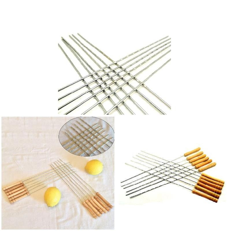 10PCS Twisted Barbecue Skewers Set 30cm Stainless Steel BBQ Skewers for Grilling Cooking Camping Picnic Party
