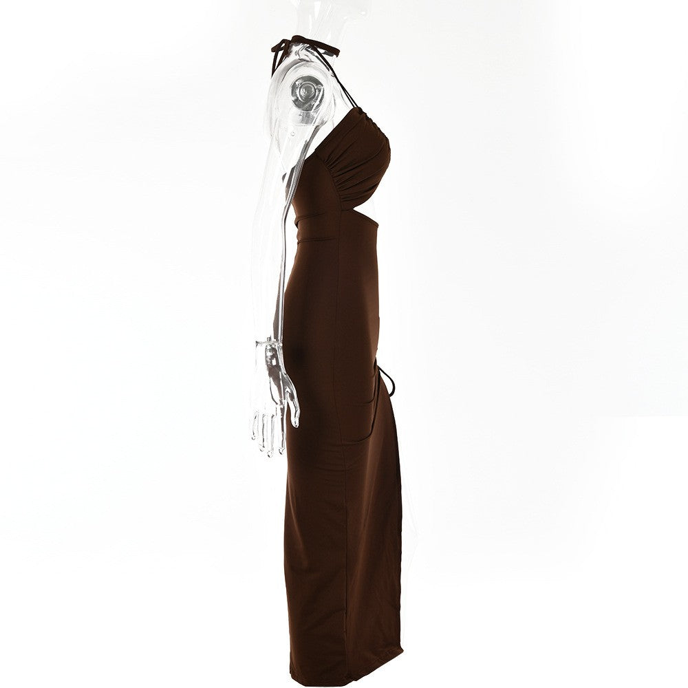 Sleeveless Sexy Female Midi Backless Dresses Slim Night Club Party Women's Dress