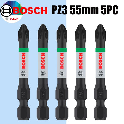 Pontas de chave de fenda de impacto BOSCH PH/PZ 55mm Aço modificado S2 Processo de tratamento térmico Ferramentas de fixação de alta durabilidade