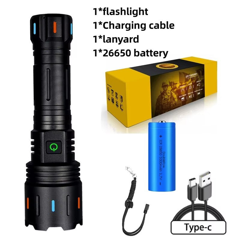 Super Bright Flashlight 10000000LM Torch High Power LED Flashlights Zoomable Lantern Rechargeable Lamp Magnet Tactical Lantern