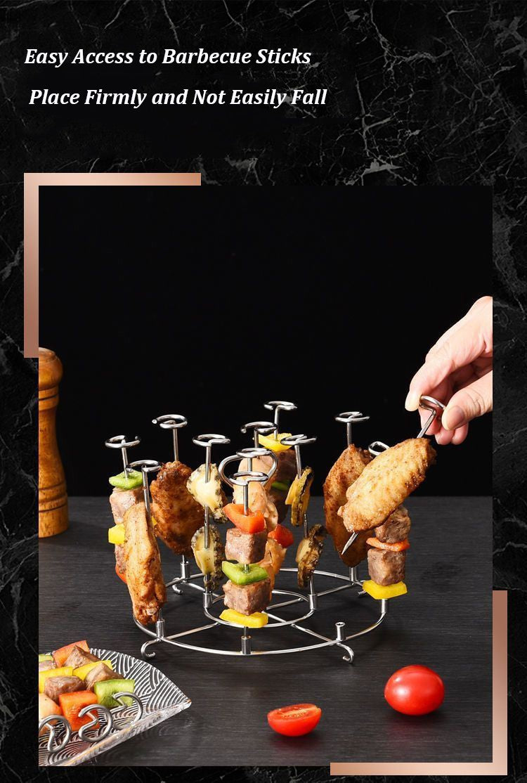 12Pcs Stainless Steel Air Fryer Oven  Barbecue Stick Kitchen BBQ Skewer Grill Reusable Baking Stick Needle Kebab Cooking Tool