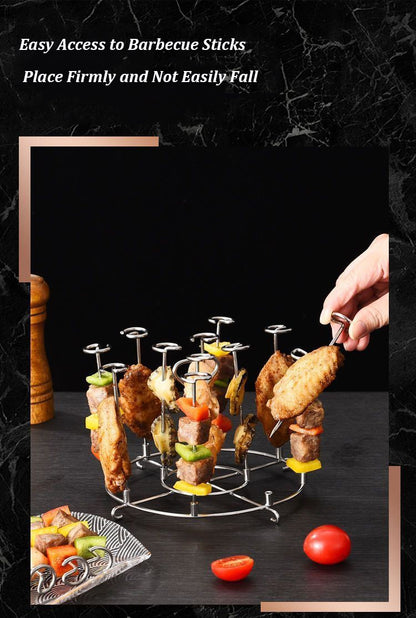 12Pcs Stainless Steel Air Fryer Oven  Barbecue Stick Kitchen BBQ Skewer Grill Reusable Baking Stick Needle Kebab Cooking Tool