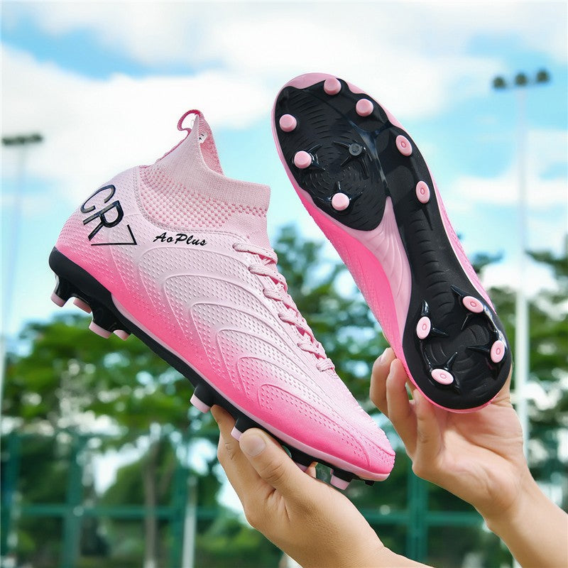 New Men Football Boots Cleats Soccer Shoes Adult Non Slip Outdoor Sport Boys Long Spikes Training Breathable Match Comfortable