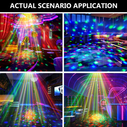 Party Disco Ball Dj Disco Light Strobe Dance Sound Activated with Remote Control Stage Rave Light Ocean Star Projector for Club