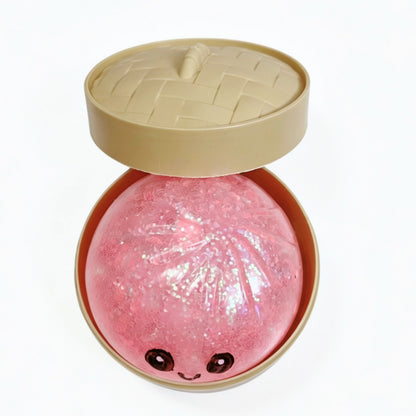 1PC Colorful Simulation Dumpling Squishy Stress Balls with Steamer, Birthday Gifts, Office?Party Gift