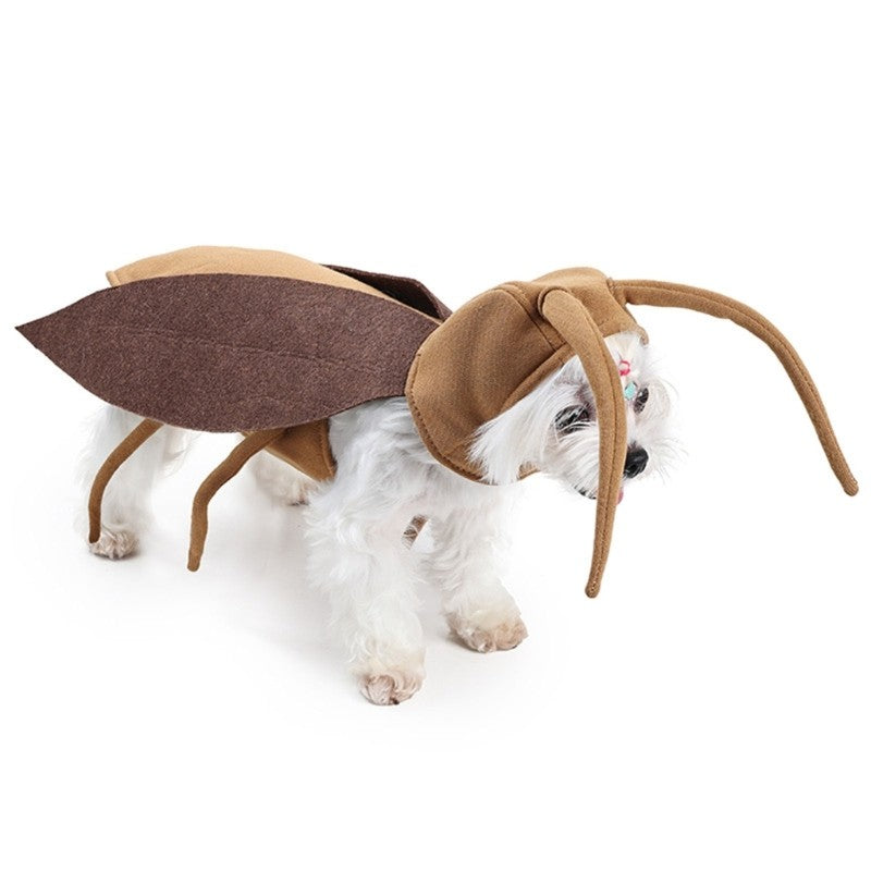 Roupa Engraçada de Barata para Animais de Estimação Fantasia de Cosplay de Gato Roupas de Barata para Filhotes Acessórios de Festa de Halloween