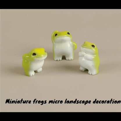6PCS Miniature Frogs Micro Landscape Decoration Kawaii Forg Fairy Garden Accessories Mini Forg Desk Decoration