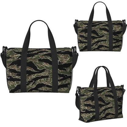 Tiger Stripe Camouflage Military Camo Beach Travel Bag Large Capacity Tote Bags for Gym Yoga Women Shopping Duffle Shoulder Bag