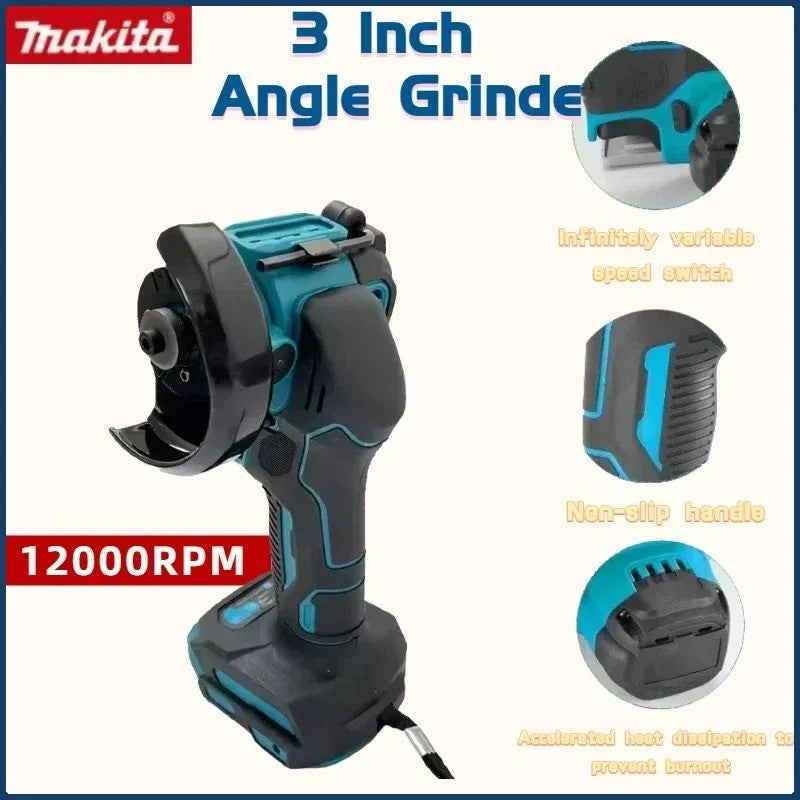 Esmerilhadeira angular sem fio Makita 3 polegadas, ferramenta de corte elétrica sem fio, serra circular de corte, ferramenta elétrica