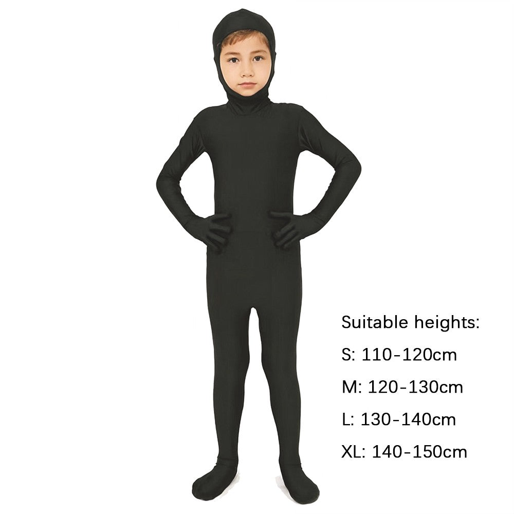 Kids Zentai Invisible Jumpsuit Cosplay Costume Bodysuits Halloween Carnival Skin Tight Suit Spandex Stretch Disappearing