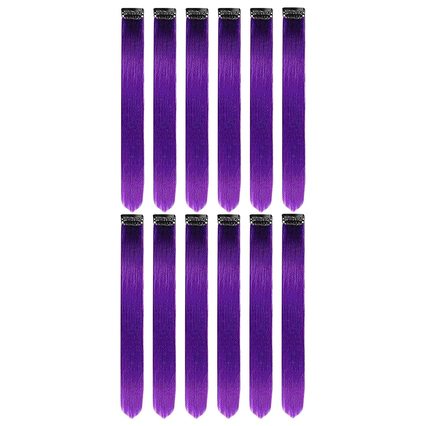Clip in Hair Extensions Colored Party Highlights 22 inches 6pcs/pack Multi-colors Straight Hair Synthetic Hairpieces Royal Blue