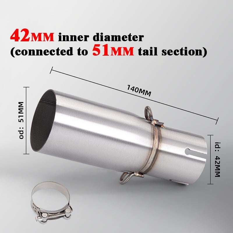 28 32 38 45mm Adapter 51mm Exhaust Section Non-Destructive Install Motorcycle Exhaust Pipe Modification Exhaust Middle Section