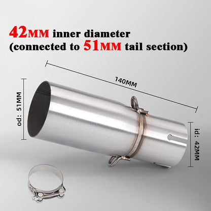 28 32 38 45mm Adapter 51mm Exhaust Section Non-Destructive Install Motorcycle Exhaust Pipe Modification Exhaust Middle Section