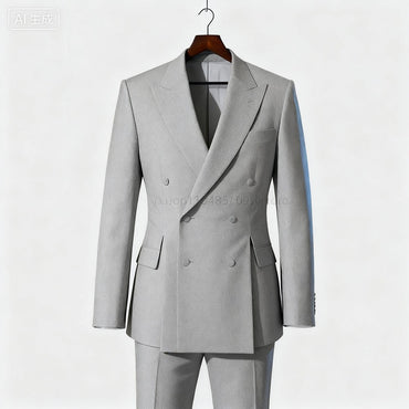 Men's 2-Piece Smoking Tuxedo Casual Double-Breasted Blazer Fitted Wedding Attire for Graduation Parties Moda Style