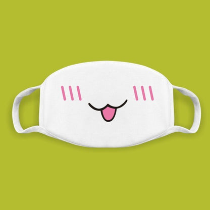 Super Cute Expression Smile Breathable Mouth Face Mask For Korean Black Kpop Unisex Kawaii Face Mouth Muffle Mask Cotton Anime