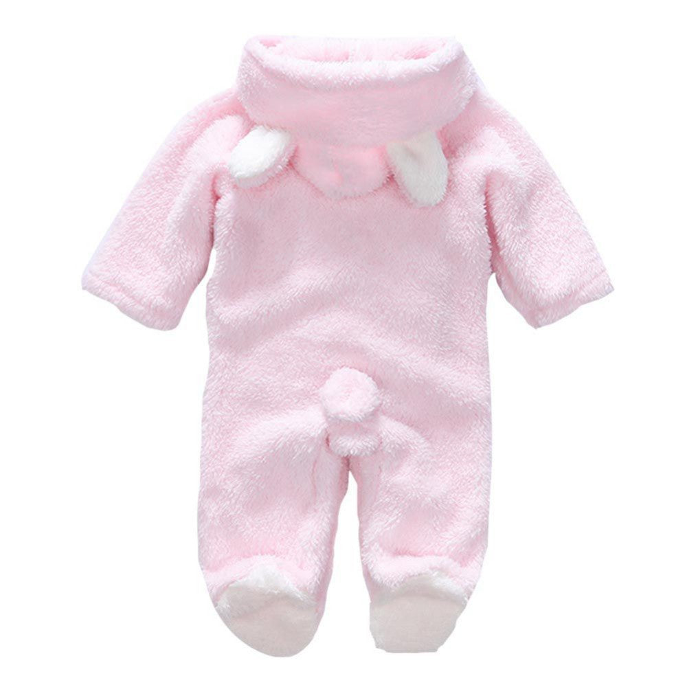 Winter Newborn Baby Plush Bodysuit Jumpsuit Cartoon Hoodies Boy Girl Romper Twins Clothes Korean version 0-12M