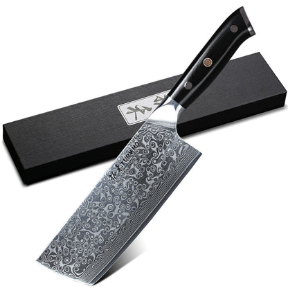 TURWHO Chef Knife 1-5 PCS Kitchen Knives Set 67 Layer Damascus Steel Japanese Nakiri Santoku Cleaver Slicing Bread Utility Knife