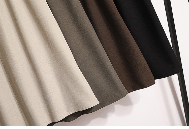 2025 Plus Size Skirts for Women Autumn Elegant Solid Women's Wrap Umbrella Skirts Korean High Waisted Suit Pleated Skirt