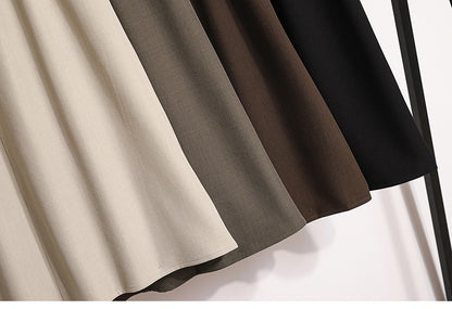 2025 Plus Size Skirts for Women Autumn Elegant Solid Women's Wrap Umbrella Skirts Korean High Waisted Suit Pleated Skirt