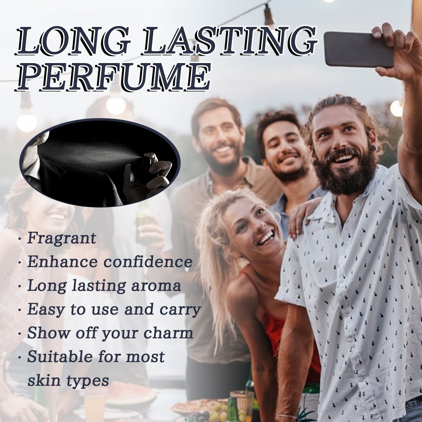 Roxelis 50ml Men Glamour Perfume Spray Colônia Leve Fresca Feromônio Casal Romântico Encontro Cavalheiros Charmo