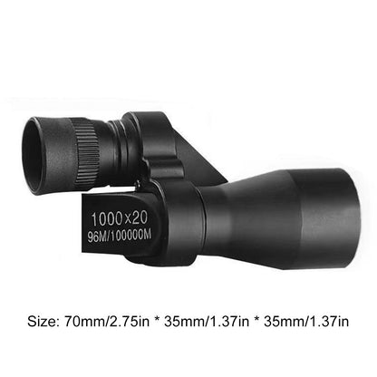 Telescópio Profissional Portátil Infantil Mini Externo 1000X20 à Prova de Choque com Pano de Limpeza para Observação de Pássaros Turismo