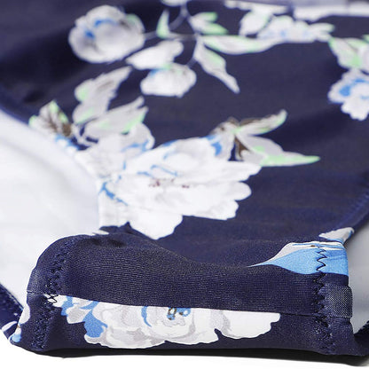 bikini Beach Style Floral Printed Women's Swimsuit Cross High Waisted Tow-piece For Teenagers biquinis feminino tendência 2024