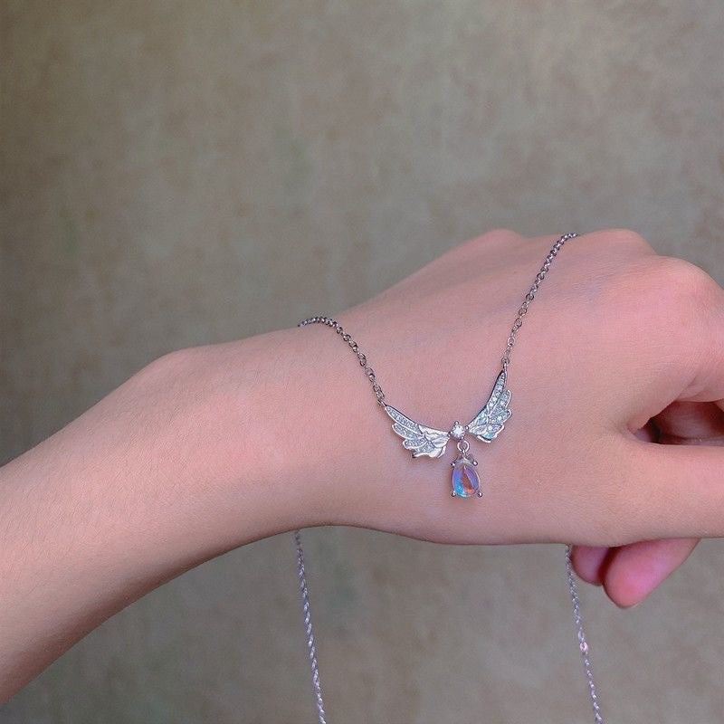 Colar Pingente Golfinho Requintado Cristal Azul para Mulheres Moda Personalizada Acessório Diário Joias de Festa Presentes de Aniversário