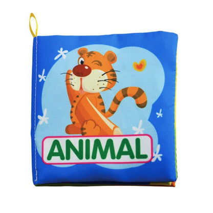 Livros de Pano Macios para Bebês com Som de Chocalho, Livros Silenciosos de Animais para Bebês, Brinquedos Educacionais de Aprendizagem Precoce para Bebês de 0 a 12 Meses, à Prova de Rasgos