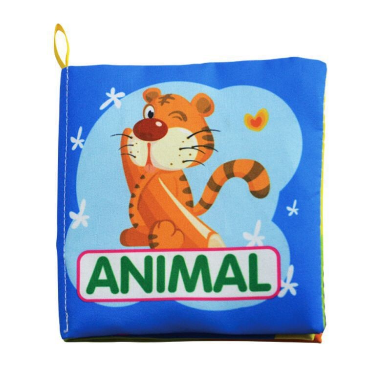 Livros de Pano Macios para Bebês com Som de Chocalho, Livros Silenciosos de Animais para Bebês, Brinquedos Educacionais de Aprendizagem Precoce para Bebês de 0 a 12 Meses, à Prova de Rasgos