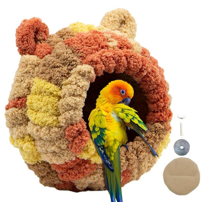 Cama de Ninho para Criação de Papagaios Versátil Cabana para Dormir de Pássaros Ninho para Dormir de Periquitos Respirável Casa de Ninho para Pássaros Ninho Quente de Inverno para Papagaios